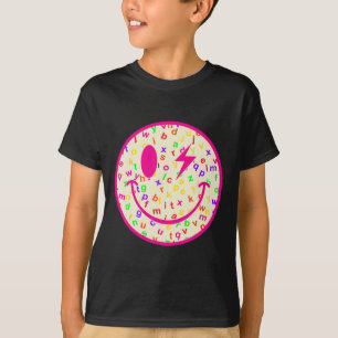 Alphabet Happy Face Back To School Teacher Lightni T-Shirt