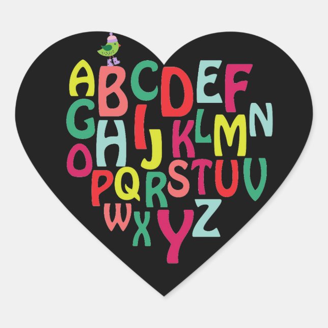 Alphabet Heart Sticker (Front)