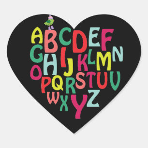 Alphabet Heart Sticker