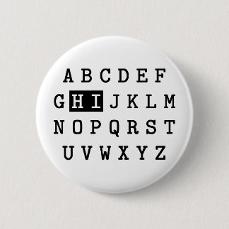 Alphabet Hi 6 Cm Round Badge