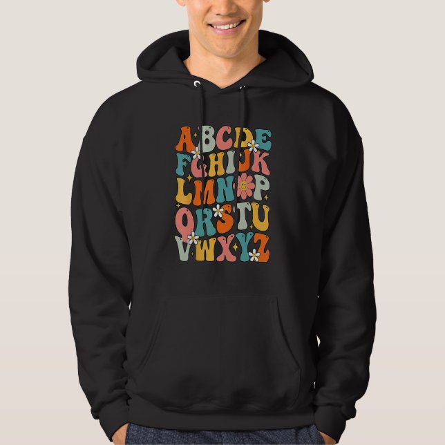 Alphabet Hi Back To School ABC Pre K Kindergarten  Hoodie (Front)