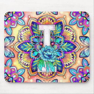 Alphabet I mandala Mouse Mat