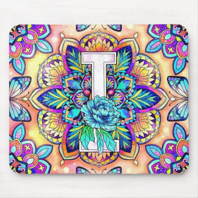 Alphabet I mandala Mouse Mat (Front)