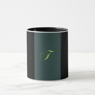 ALPHABET INITIAL F MONOGRAM MUG