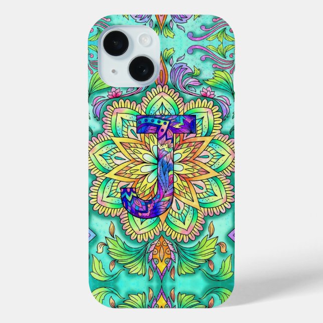 Alphabet J mandala  Case-Mate iPhone Case (Back)