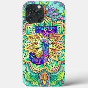 Alphabet J mandala iPhone 13 Pro Max Case