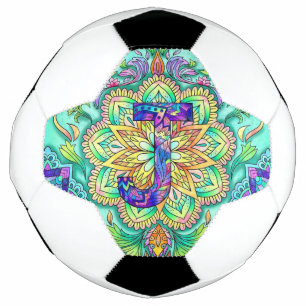 Alphabet J mandala Football