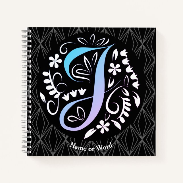 Alphabet J Monogram Handwritting Notebook (Front)