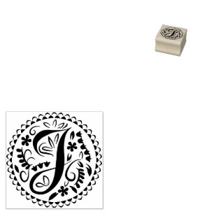 Alphabet J Rubber Stamp