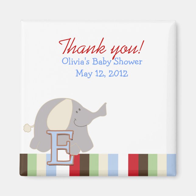 Alphabet Jungle Soup (Elephant ABC) Favour Magnet (Front)