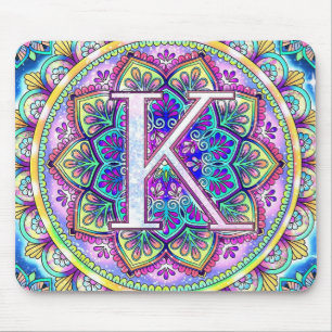 Alphabet K mandala Mouse Mat