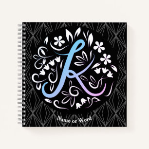 Alphabet K Monogram Handwritting Notebook