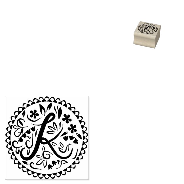 Alphabet K Rubber Stamp (Stamped)