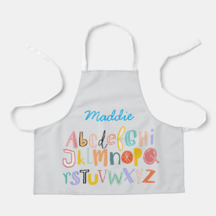 Alphabet kids cool typography apron