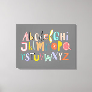 Alphabet kids cool typography canvas print