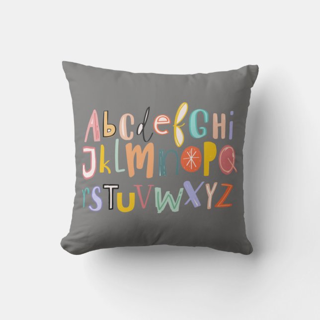 Alphabet kids cool typography cushion (Front)