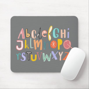 Alphabet kids cool typography mouse mat