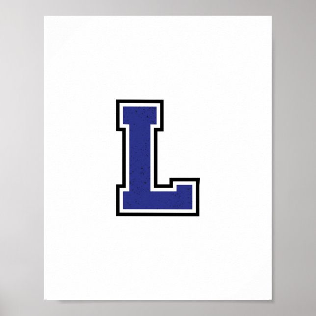 Alphabet L in Blue Colour Poster (Front)