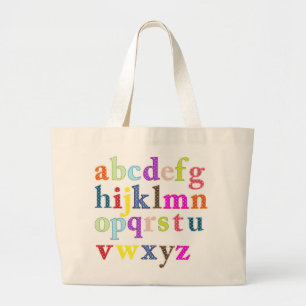 Alphabet Large Tote Bag