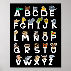 Alphabet Learning Kids Animals ABCs Poster