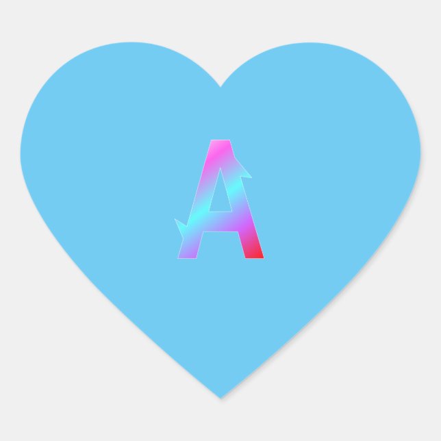 Alphabet letter A sticker. Heart Sticker (Front)