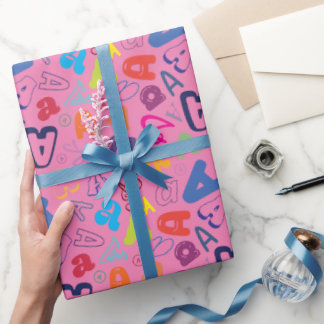 Alphabet Letter A Wrapping Paper - Pink