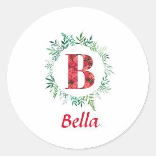 Alphabet Letter B  Classic Round Sticker