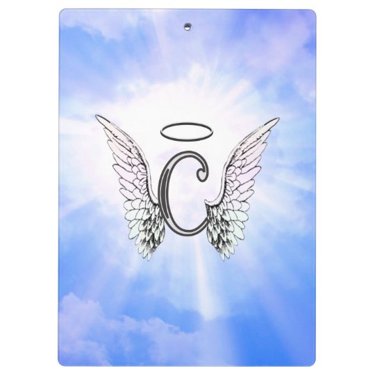 Alphabet letter c monogram with angels wings. clipboard | Zazzle.co.uk