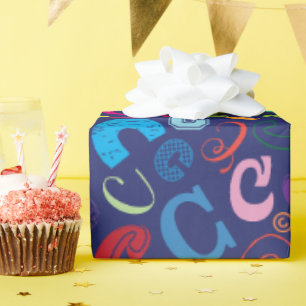 Alphabet Letter C Wrapping Paper - Blue