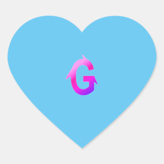Alphabet letter G sticker. Heart Sticker