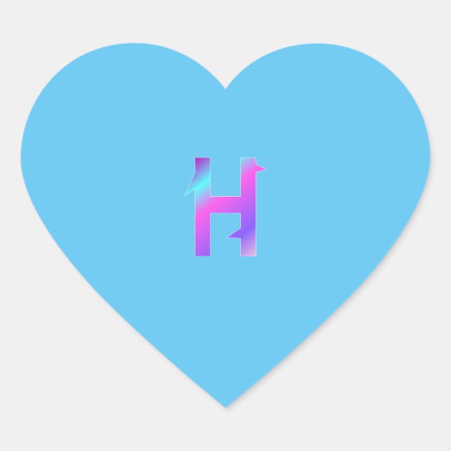 Alphabet letter H sticker. Heart Sticker (Front)