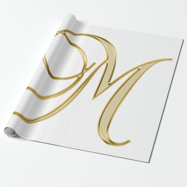 Alphabet letter initial background wrapping paper (Unrolled)