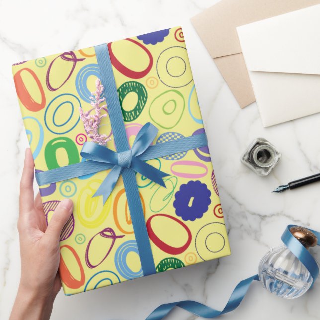 Alphabet Letter O Wrapping Paper - Yellow (Gifting)