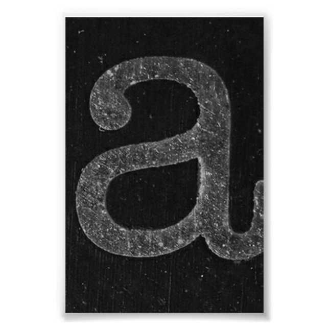 Alphabet Letter Photography A11 Black & White 4x6 Photo Print (Front)