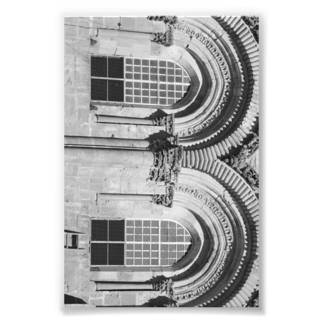 Alphabet Letter Photography B7 Black and White 4x6 Photo Print (Front)