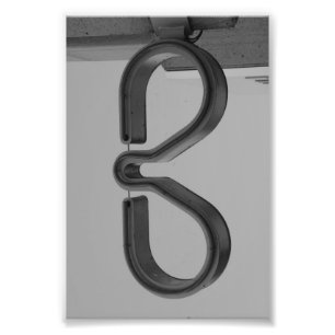 Alphabet Letter Photography B8 Black and White 4x6 Photo Print