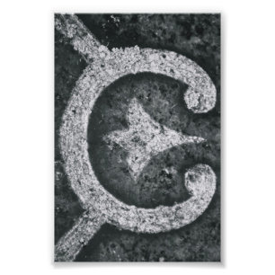 Alphabet Letter Photography C1 Black and White 4x6 Photo Print