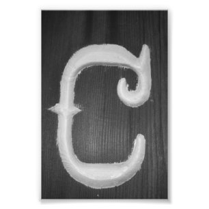 Alphabet Letter Photography C6 Black and White 4x6 Photo Print
