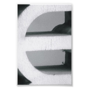 Alphabet Letter Photography E2 Black and White 4x6 Photo Print