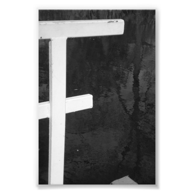 Alphabet Letter Photography F8 Black and White 4x6 Photo Print (Front)