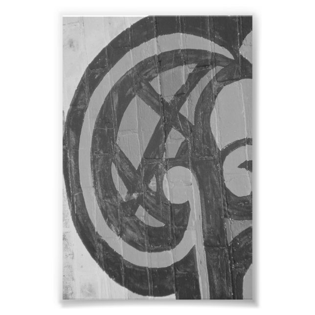 Alphabet Letter Photography G4 Black and White 4x6 Photo Print (Front)