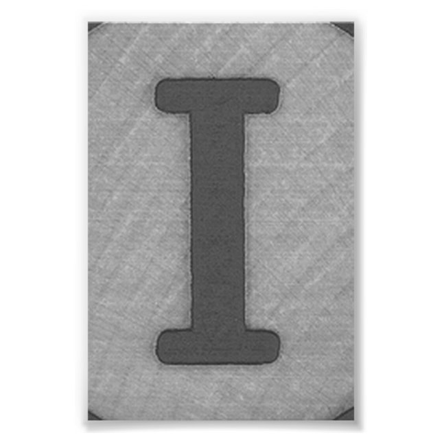 Alphabet Letter Photography I9 Black and White 4x6 Photo Print (Front)