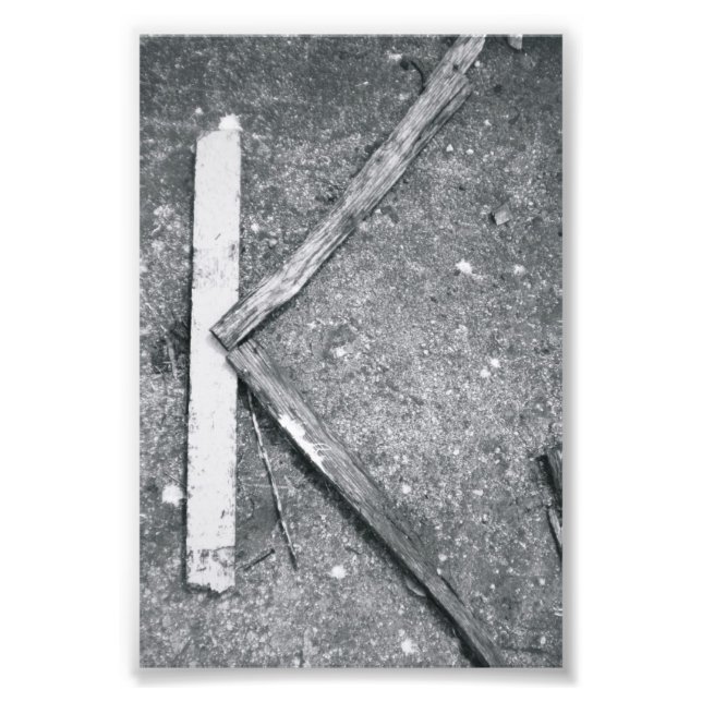 Alphabet Letter Photography K4 Black and White 4x6 Photo Print (Front)