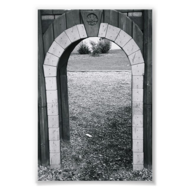 Alphabet Letter Photography N2 Black and White 4x6 Photo Print (Front)