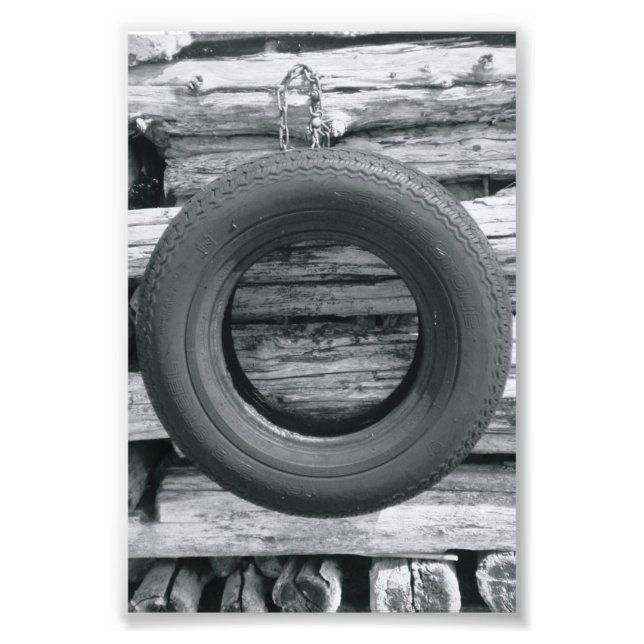 Alphabet Letter Photography O3 Black and White 4x6 Photo Print (Front)