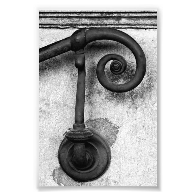 Alphabet Letter Photography P4 Black and White 4x6 Photo Print (Front)