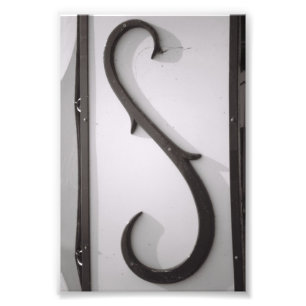 Alphabet Letter Photography S1 Black and White 4x6 Photo Print