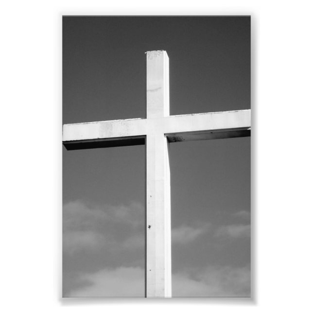 Alphabet Letter Photography T4 Black and White 4x6 Photo Print (Front)