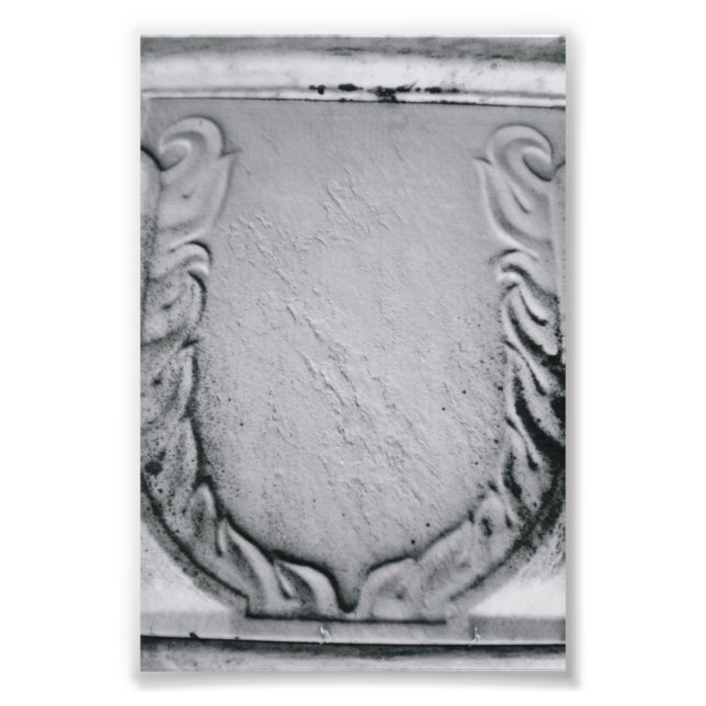 Alphabet Letter Photography U1 Black and White 4x6 Photo Print (Front)