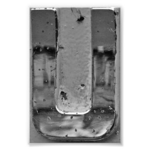 Alphabet Letter Photography U3 Black and White 4x6 Photo Print